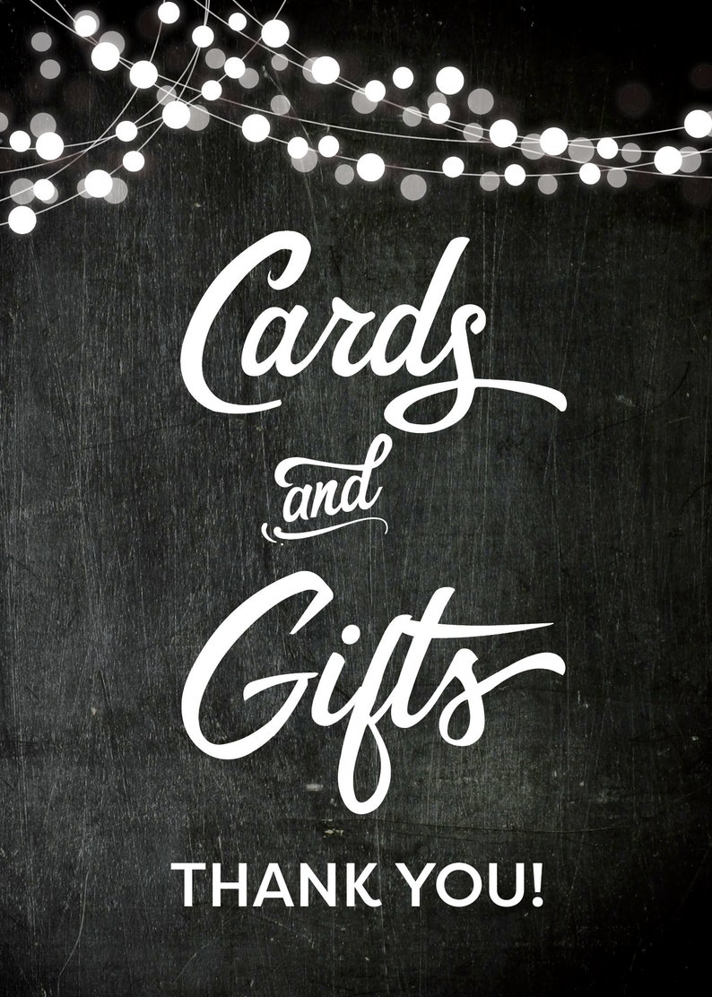 Instant Download Printable Cards and Gifts Party Sign | Etsy