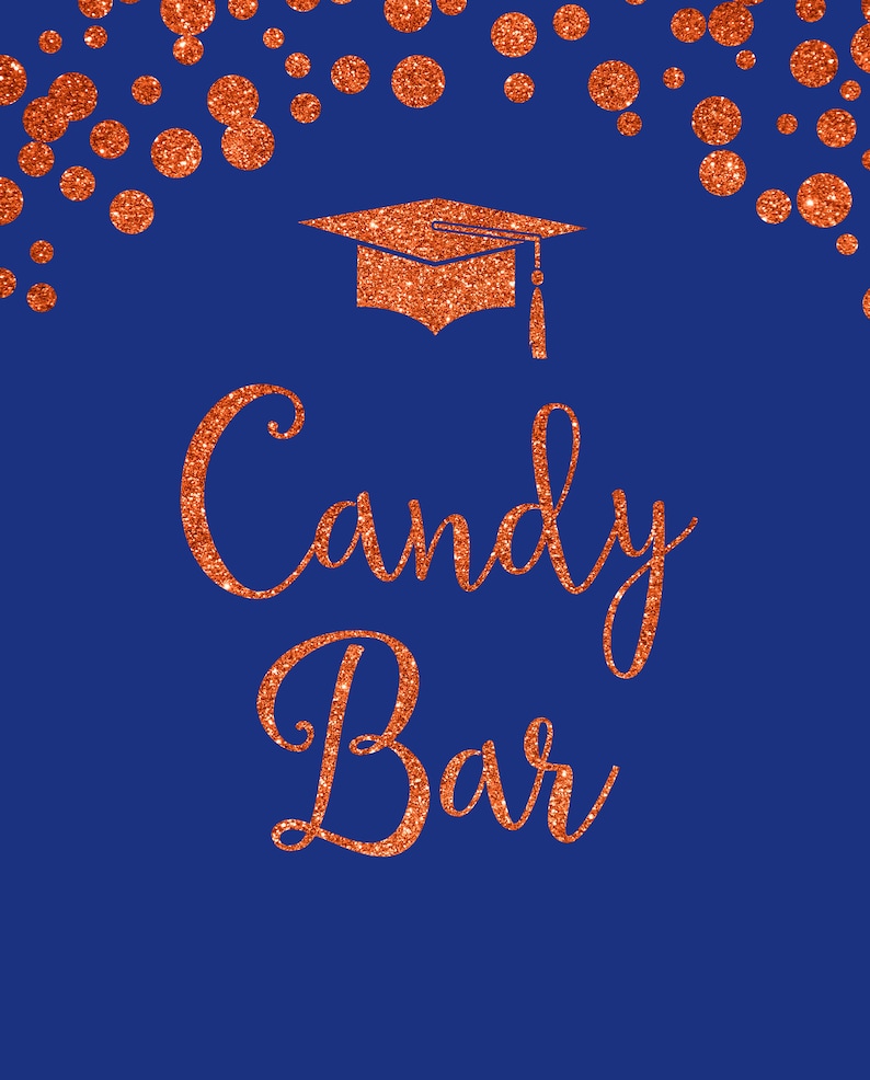 Instant Download Printable Candy Bar Sign Royal Blue and Etsy