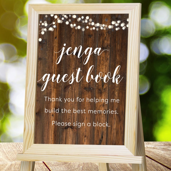 Jenga Guest Book Etsy