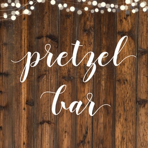 Pretzel Bar Instant Download Printable Sign