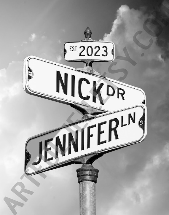 Personalized Street Sign Photo Art With Two Names - Etsy