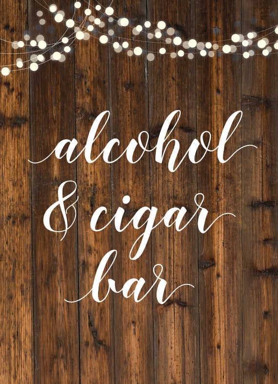 Modern Rustic DIY #vmt110 Templett Download Cigar Bar Sign Template Bachelor Party Decor Printable Fully Editable Create Your Own Sign