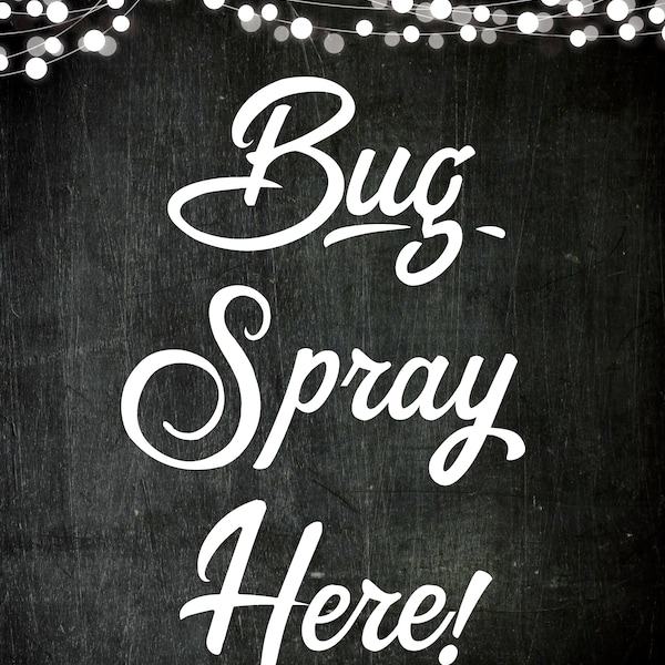 Instant Download Printable Bug Spray Party Sign