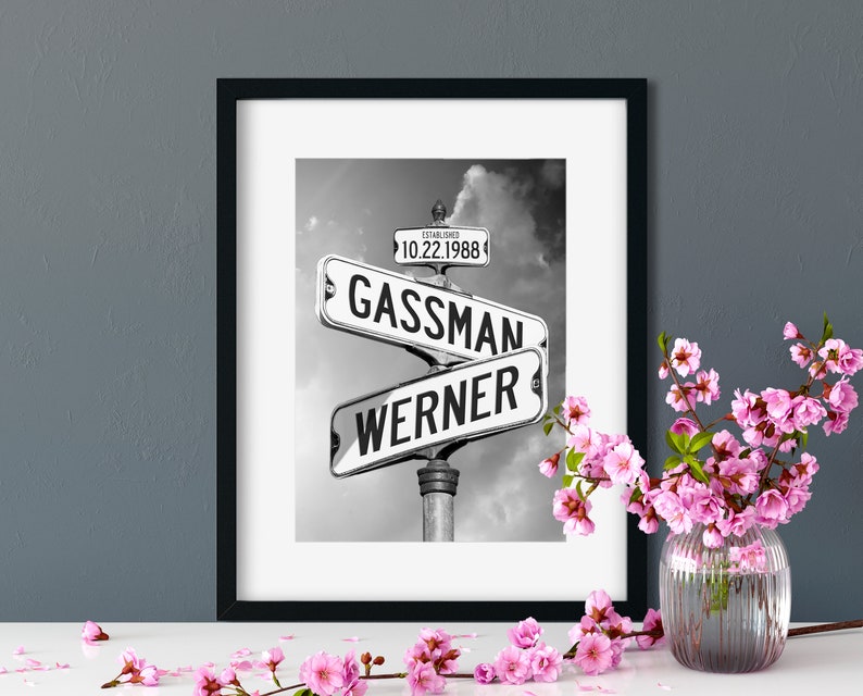 Strret Sign Photo Cards Personalized Printable Street Signs Digital Photo Customized With Names ...