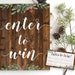 Enter to Win Printable Sign and Tickets, Rustic Wood Holiday Theme ...