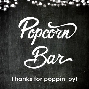Instant Download Printable Popcorn Bar Party Sign - Etsy