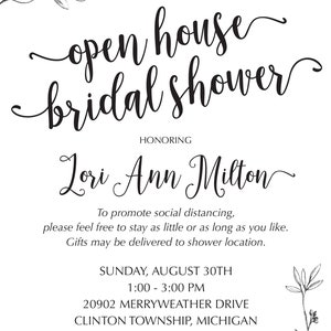 Open House Drop In Shower Bridal Shower Invitation image 2