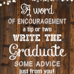 Printable Graduation Advice Sign