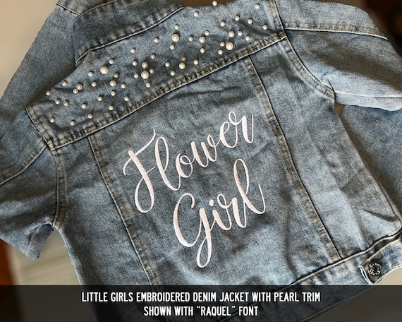 Pearl trim cheap denim jacket