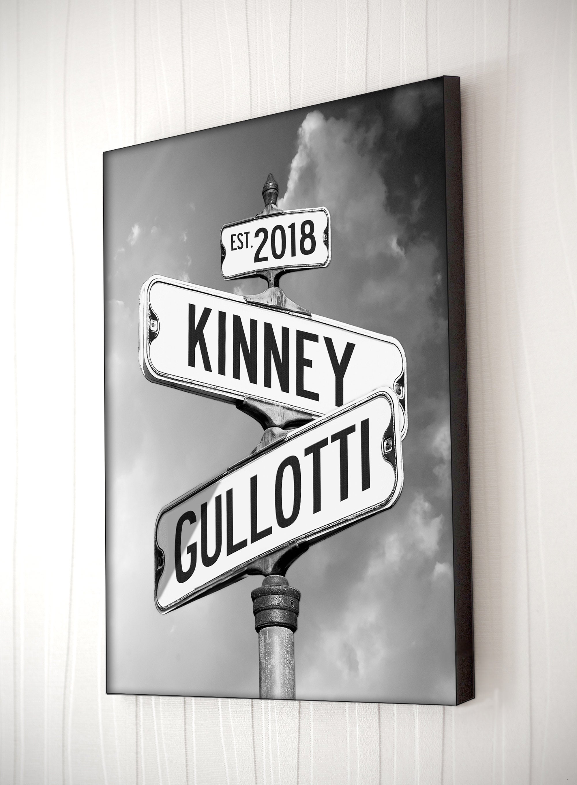 Canvas Gallery Wrap Personalized Street Signs with Names and Etsy