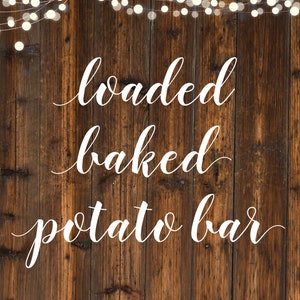 Instant Download Printable Loaded Baked Potato Bar Sign - Etsy