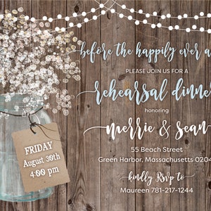 Happily Ever After Rehearsal Dinner Invitations