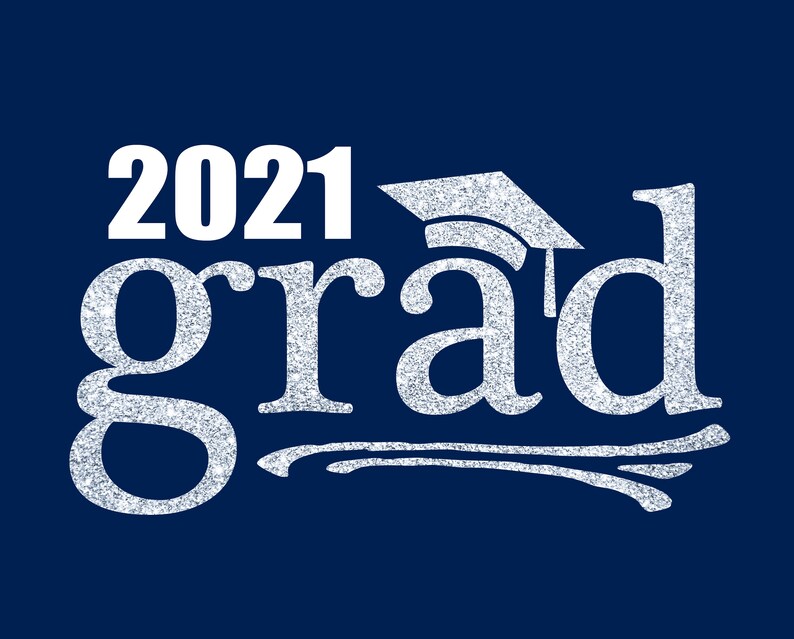 Printable Class of 2021 Navy Blue and Silver Graduation | Etsy