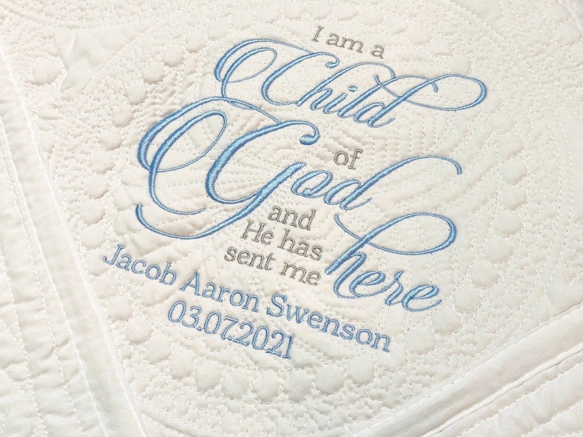 Child of God Personalized Baptism Blanket With Name and Date Etsy UK