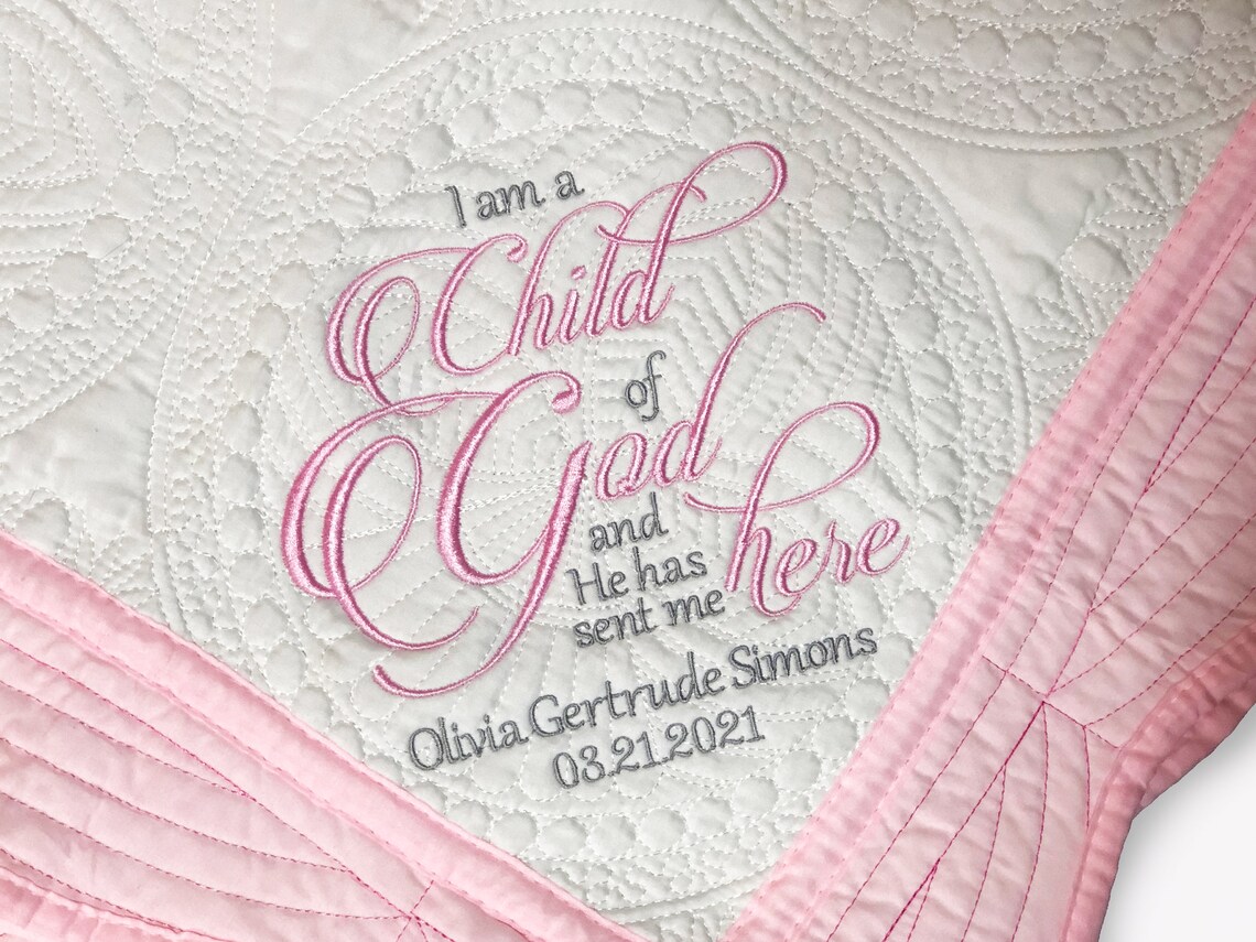 Child of God Personalized Baptism Blanket With Name and Date Etsy UK