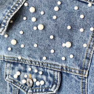 Embroidered Pearl Bride Jean Jacket - Etsy