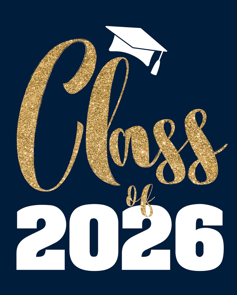 Class of 2026 Instant Download Printable Decorations Navy Blue Etsy UK