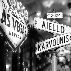Fotografía digital de letreros callejeros de Las Vegas personalizados e imprimibles