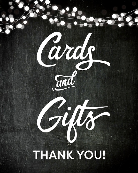 Instant Download Printable Cards and Gifts Party Sign | Etsy