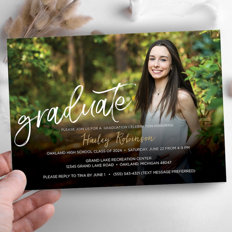Rec Invitation Graduation Celebration Invitation With Photo - Etsy
