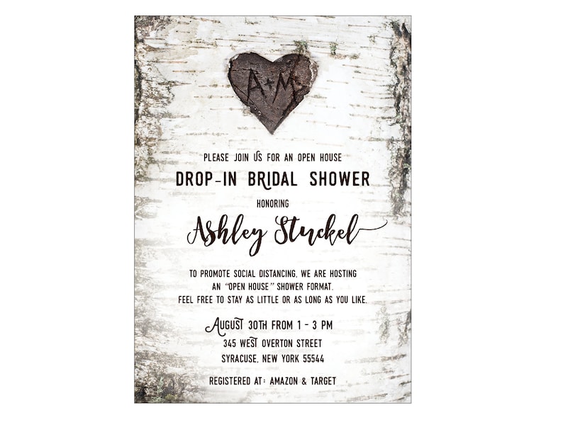 Open House Drop in Shower Bridal Shower Invitation With Rustic Etsy