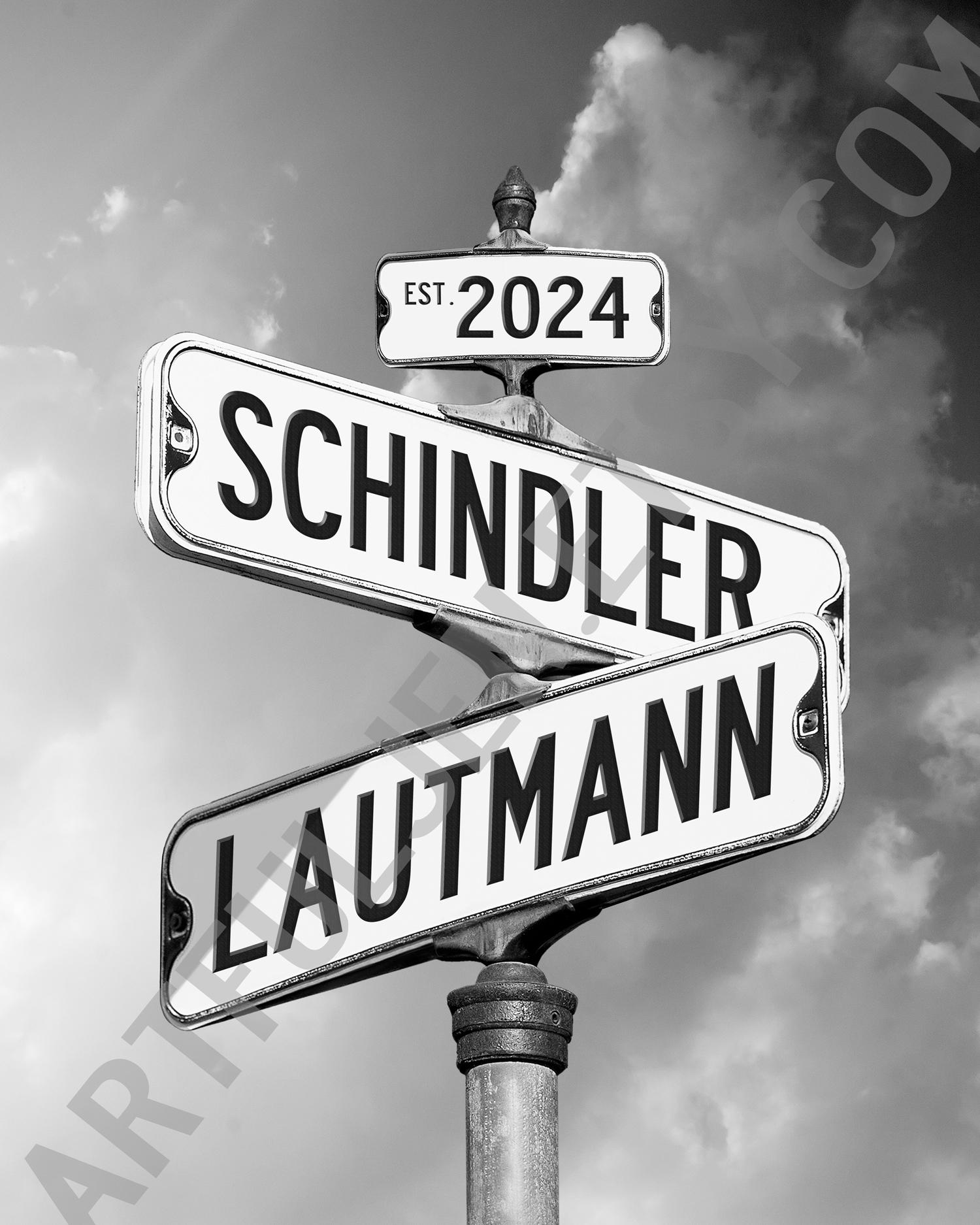 Street Signs Photo With Names and Date - Etsy