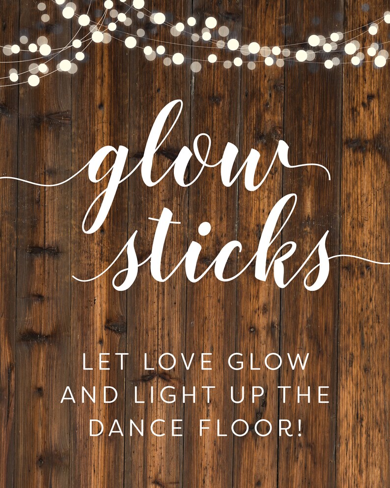Light Up the Dance Floor Glow Sticks Sign Rustic Decor 5x7 Etsy España