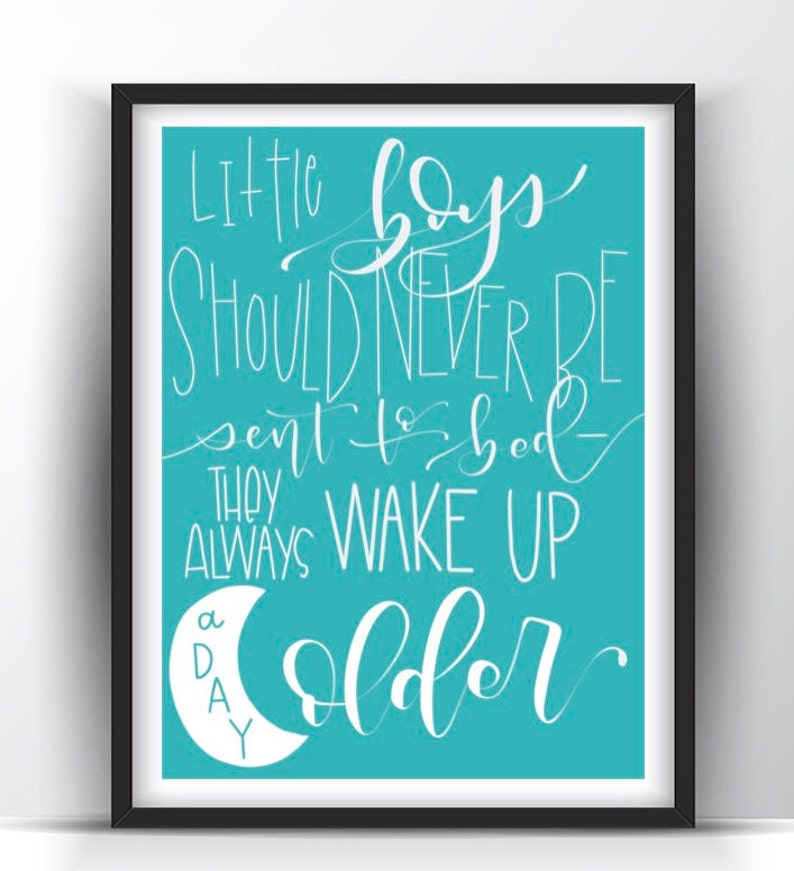 Little Boy Quote/ Boy Nursery Wall Art/ Peter Pan Quote/ Disney Quote Wall Art/ Kids Room