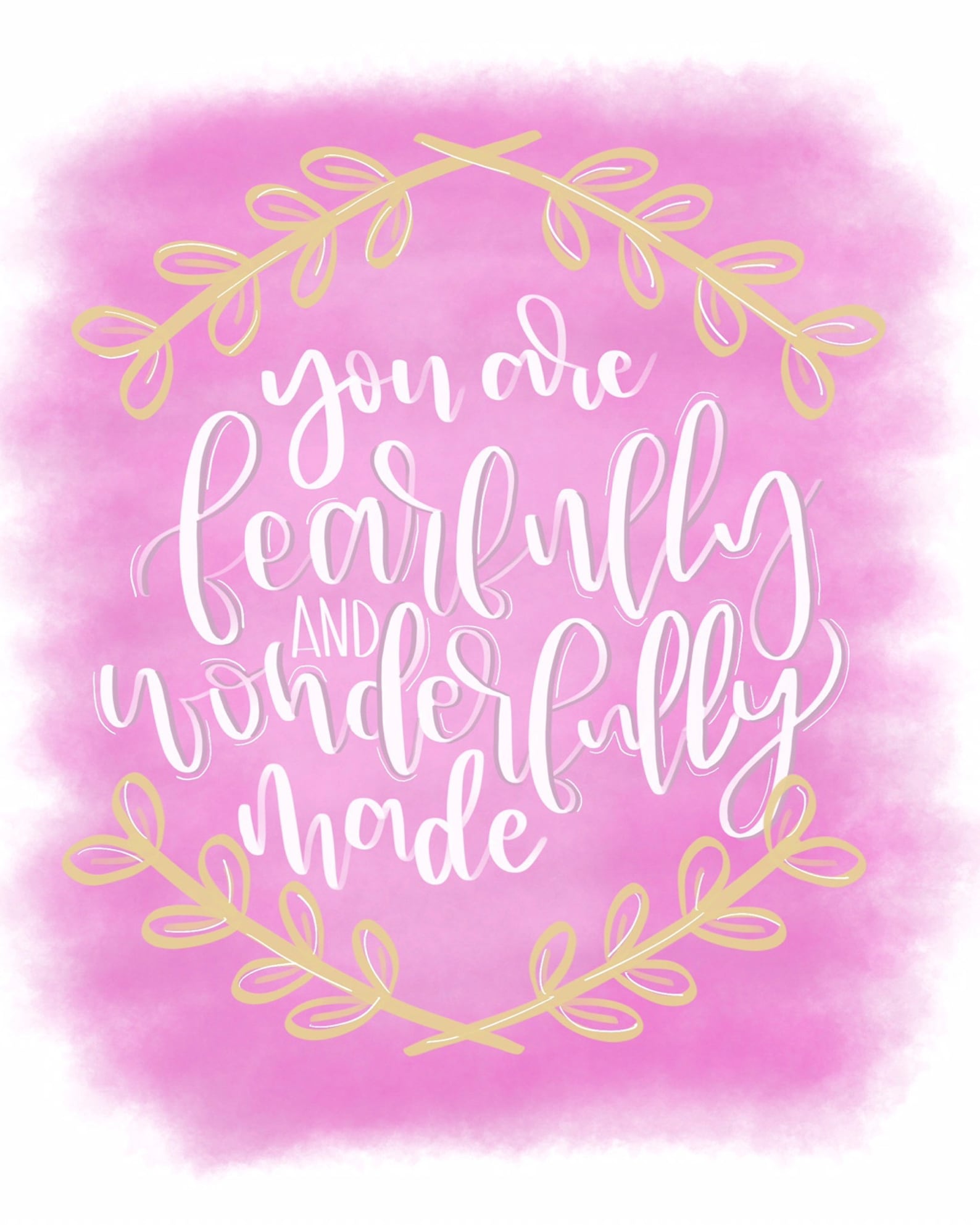 Girl Quotes/ Girl Printables/ You Are Fearfully and Wonderfully Made Printable / Print for Girls ...