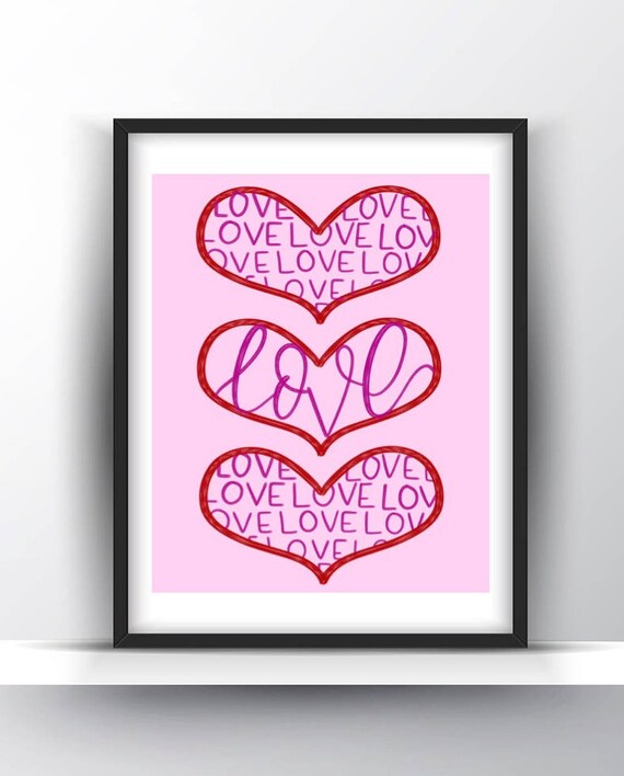 Love Printable Artwork/ Hearts Printable Artwork/ Valentines | Etsy