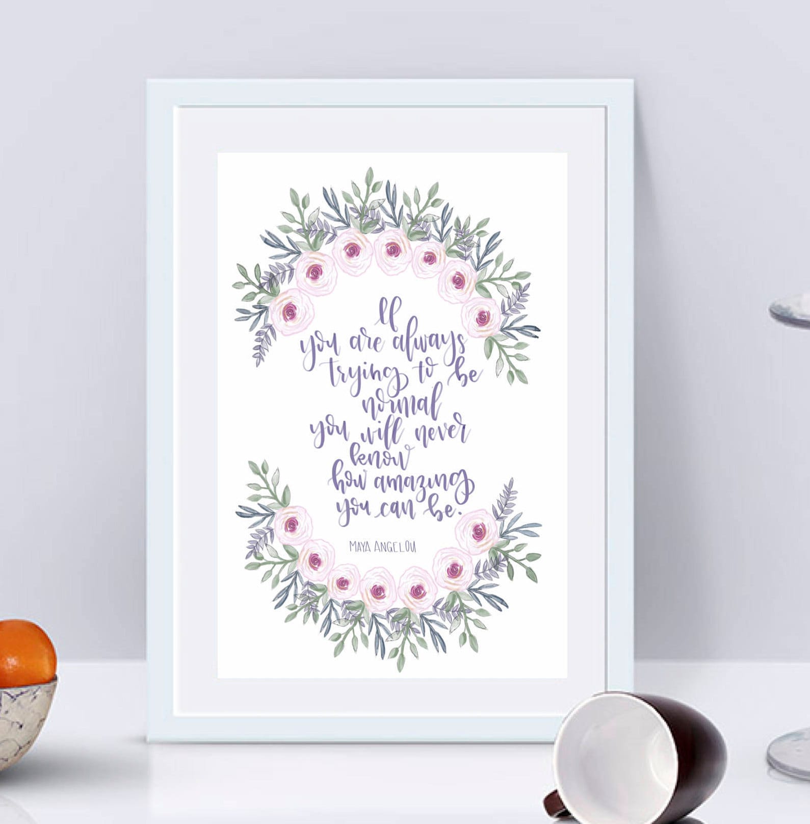 Inspirational quote - Enjoy the journey - Cute floral typography | Art  Board Print