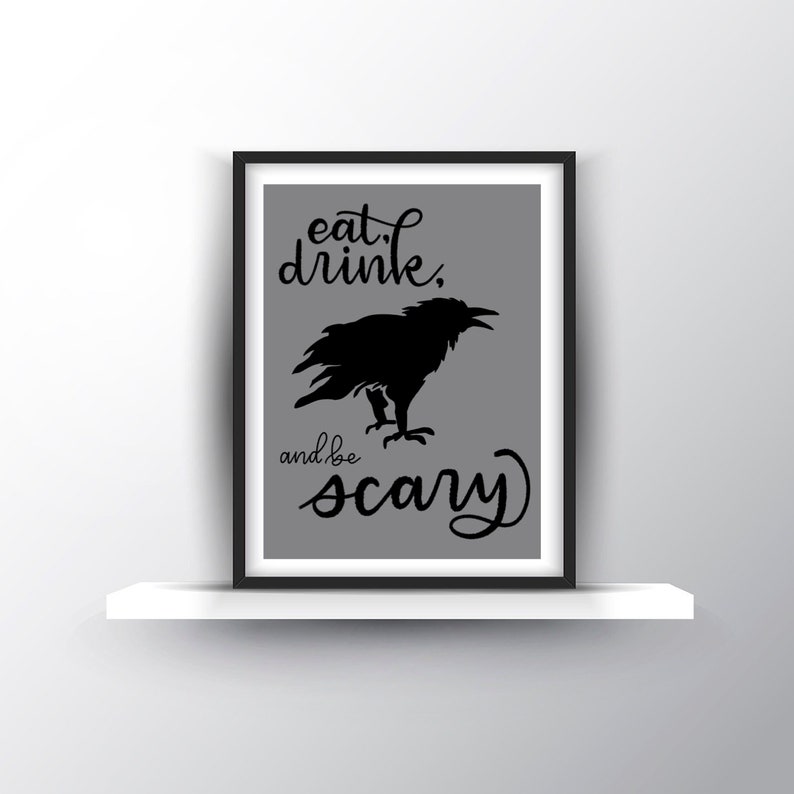 Eat Drink and Be Scary Printable/ Halloween Printable/ - Etsy