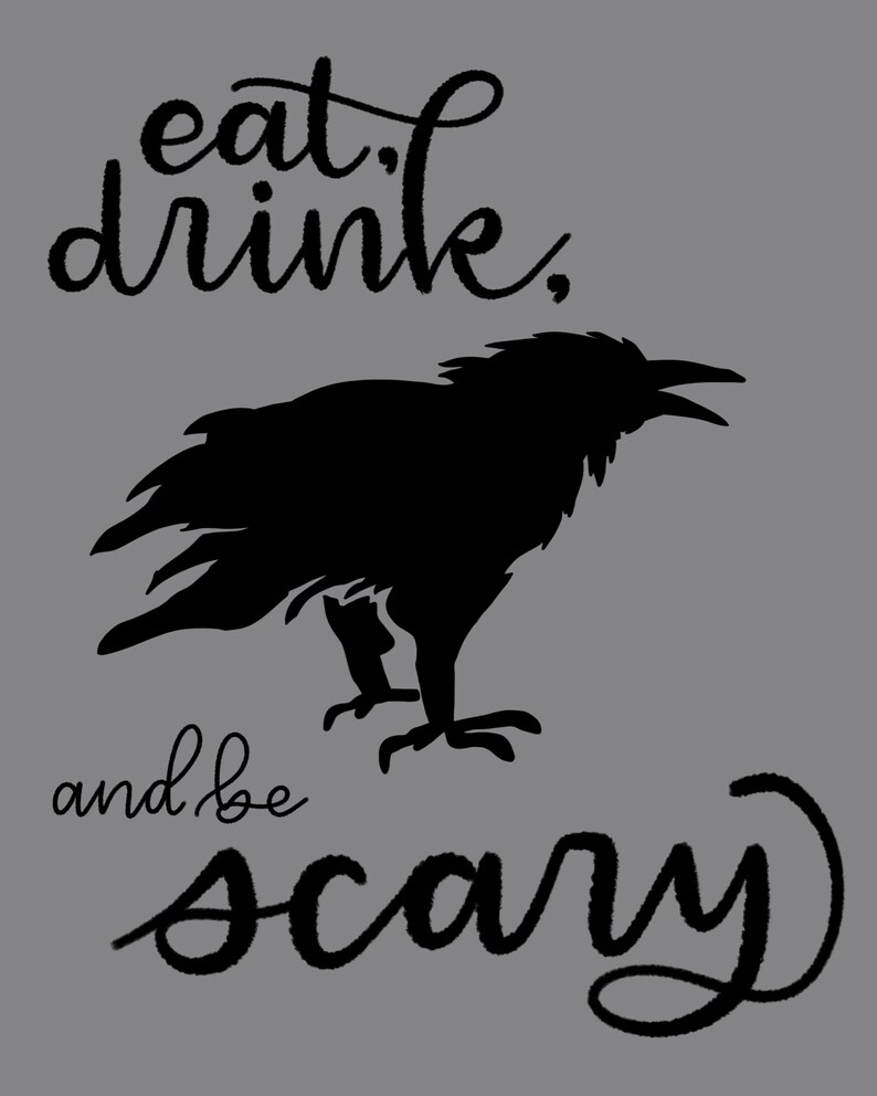 Eat Drink and Be Scary Printable/ Halloween Printable/ - Etsy