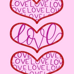 Love Printable Artwork/ Hearts Printable Artwork/ Valentines Printable ...