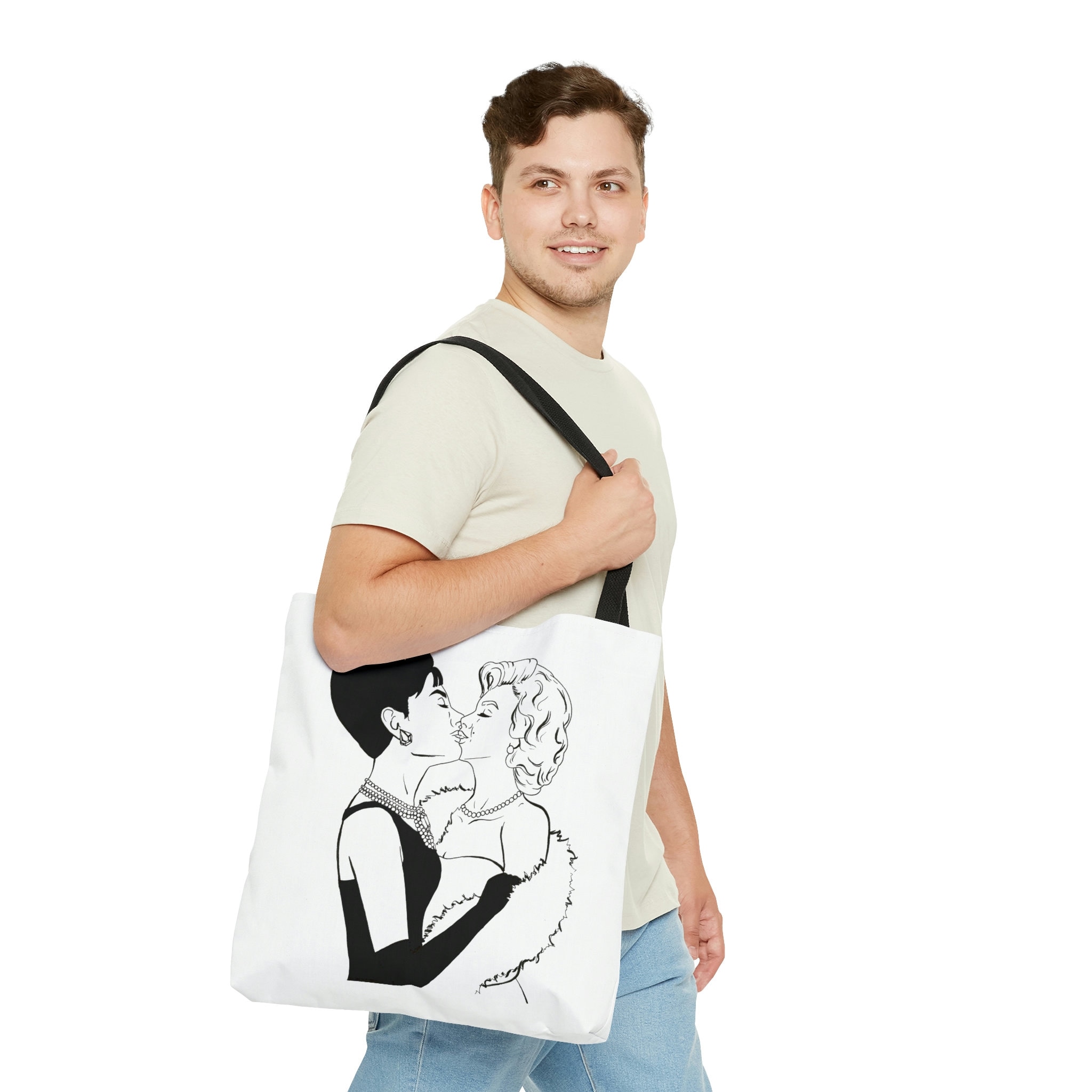 Marilyn Monroe Printed Leather Handbag Lady Tote Bag Audrey Hepburn  Crossbody Messenger Bags Women Shoulder Bag