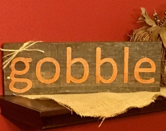 Gobble hand painted wood pallet sign | Fall decor | Thanksgiving decor