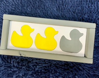Duck duck gray duck | hand painted wood sign | bathroom decor | Minnesota Vikings decor