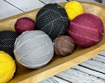 Fabric rag balls | vase filler | dough bowl decor | lantern filler | accent decor | living room decor | simple decor | handcrafted decor