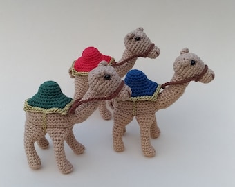 Nativity set Camel, Crochet Dromedaries nativity scene