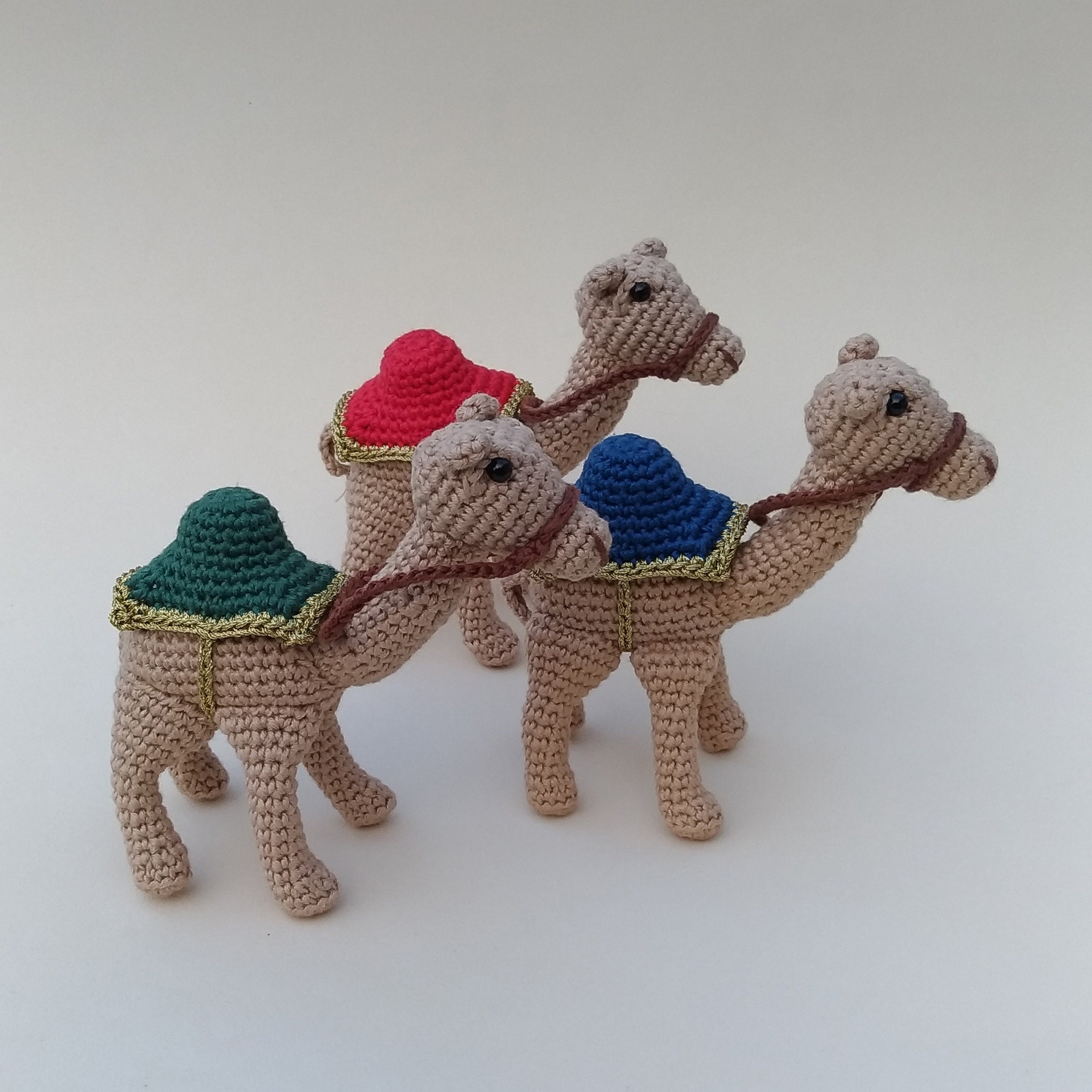Nativity set Camel, Crochet Dromedaries nativity scene