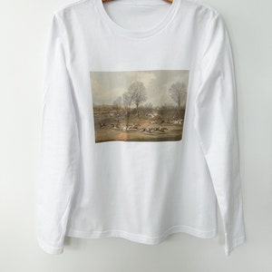 Vintage Fox Hunting Art Long Sleeve Tee - Equestrian Tee - Horse Girl Tee - Horse Tee