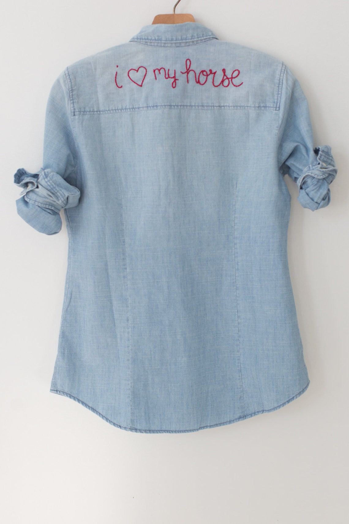 Mila Heart Embroidered Chambray Shirt