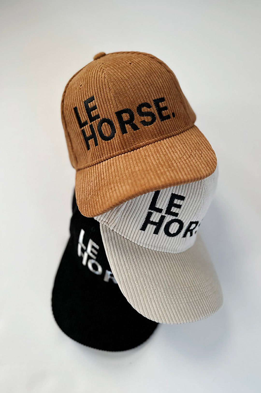 LE HORSE. Trucker Hat Horse Hat Corduroy Ball Cap Horse Lover Hat Horse