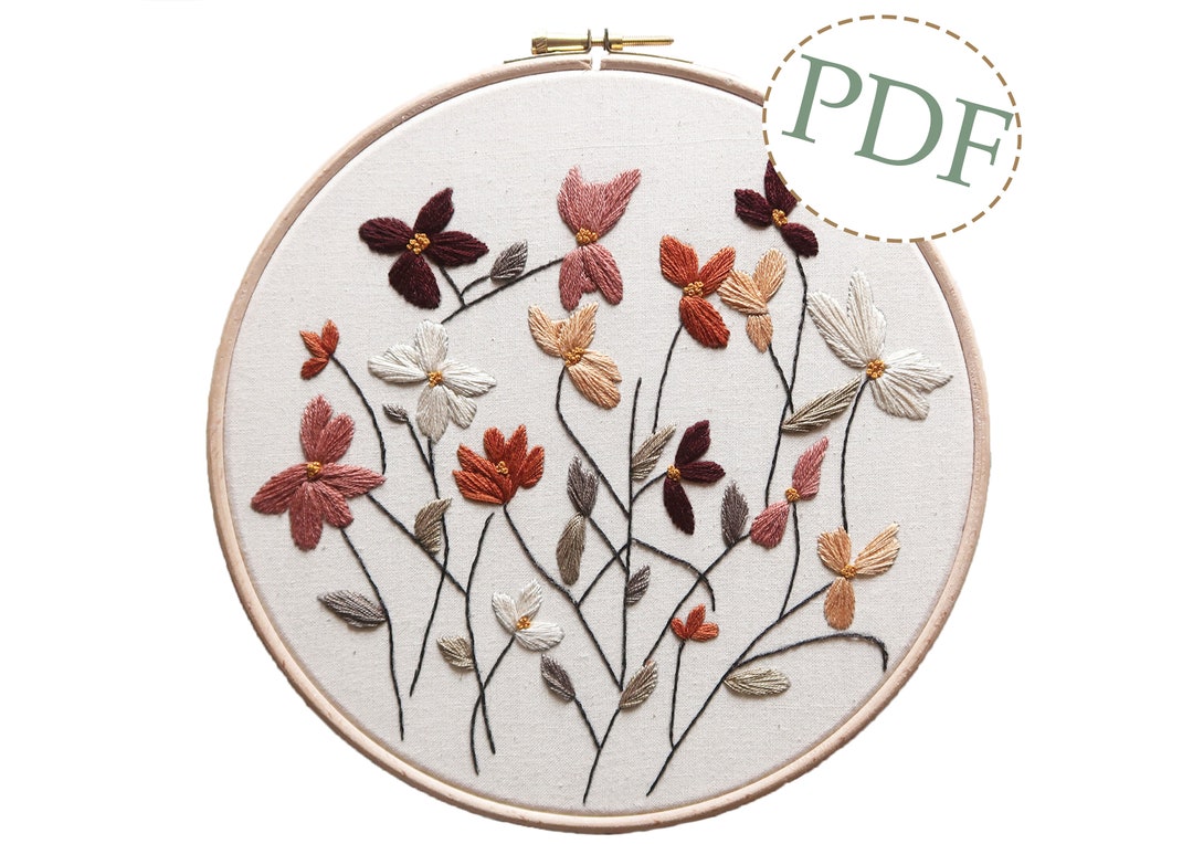Dried Wildflowers Hand Embroidery PDF Downloadable Pattern Tutorial ...