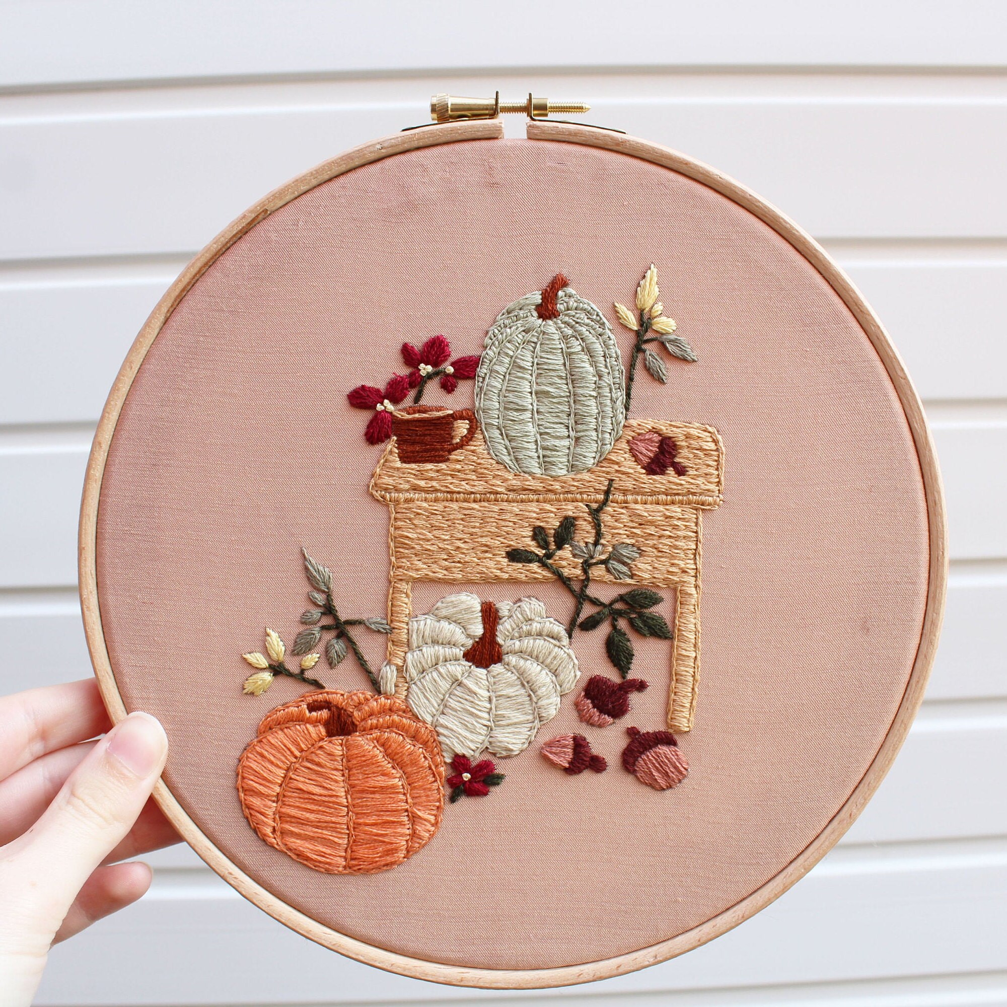 Autumn Pumpkin Embroidery PDF Pattern. Hand Embroidery Downloadable ...