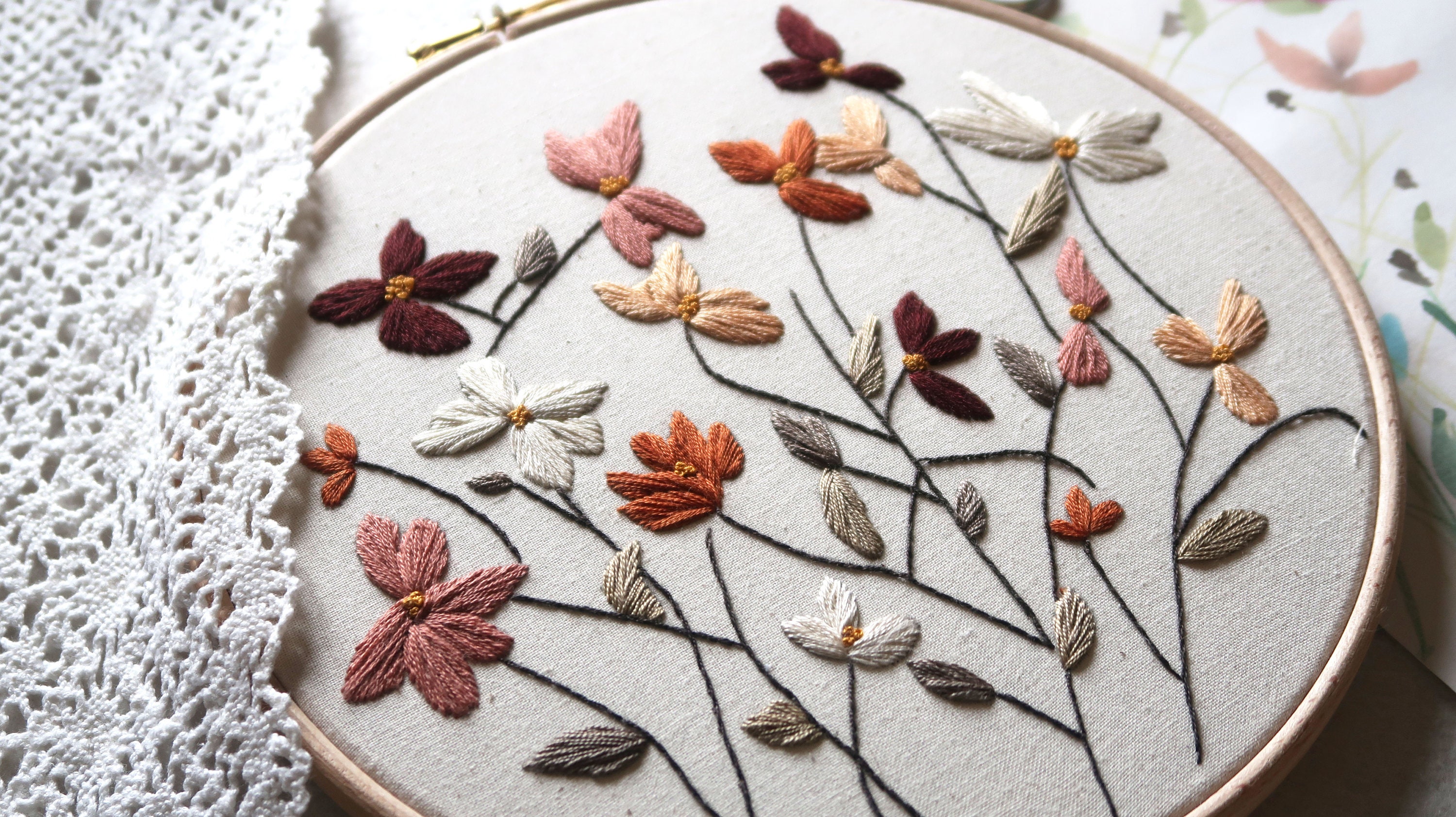 Dried Wildflowers Hand Embroidery PDF Downloadable Pattern Tutorial ...