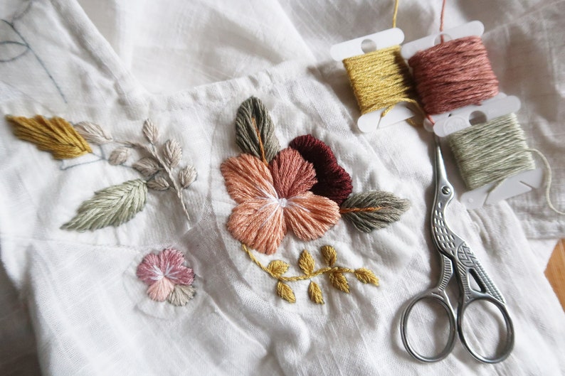Stitch Patches Pansy Floral Pack. Stick and Sew Embroidery | Etsy