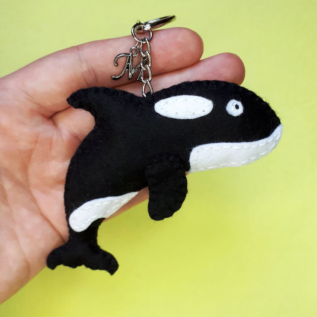 Killer Whale Keychain Personalized Keyring Initial Killer Etsy