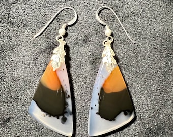 Pendientes de ágata Montana en plata de ley