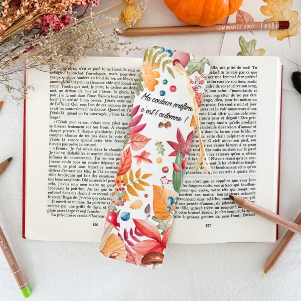 Marque page "Couleur d'automne" - marque page illustré, pour les amoureux des livres et de l'automne